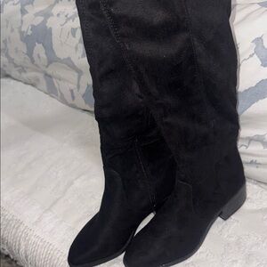 Express Black Suede Knee-High Women's Boots